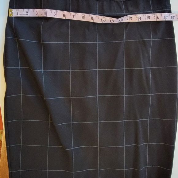 2 Women's Pencil Skirt Max Studio & Kenar Stretch 14 XL Black White Check LOT - Picture 9 of 10